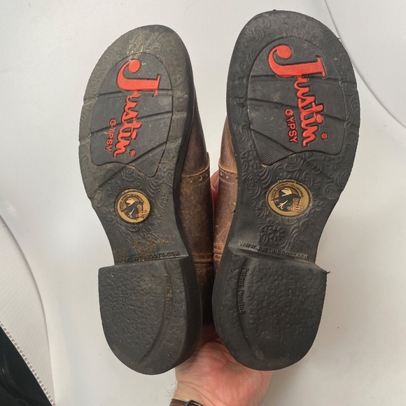 Justin Gypsy Red Cowboy Boots Women Size 10 1/2 B - Round Toe  - L9921 - Picture 9 of 16